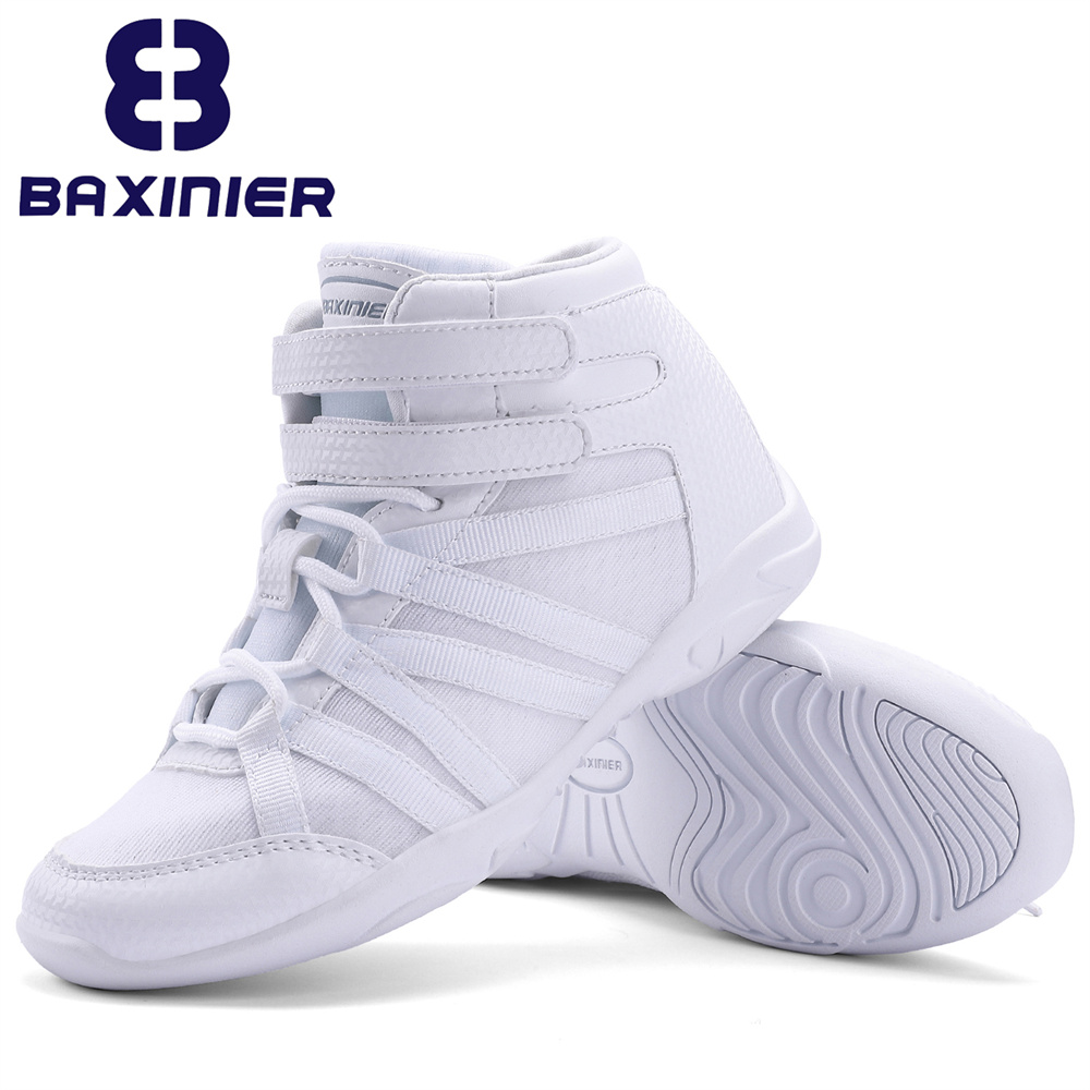 White Sneaker Care Kit - バキシニエ-女の子のための軽量ハイトップチアリーディングシューズ、ユースチアリーディングスニーカー、チアーコンペティション、トレーニングダンス、白いテニスシューズ