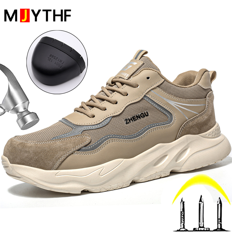 Sneaker Care - 作業スニーカー男性用安全靴アンチスマッシュアンチパンクチャー破壊不可能な靴通気性快適鋼つま先保護靴