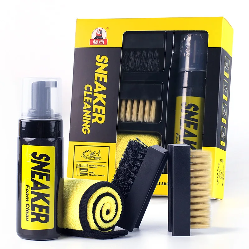 Sneaker Care Clean - 水なしフォームスニーカークリーナー 150 ミリリットル靴クリーナーフォームドライクリーニングスーツ靴ブラシ靴布白い靴、スエード、ブーツの作業