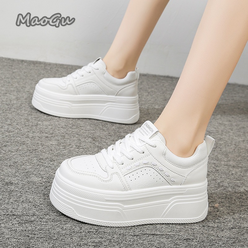 身長を伸ばすプラットフォーム ホワイトスニーカー 女性用 レ - White Sneaker Care Kit のレビューと価格