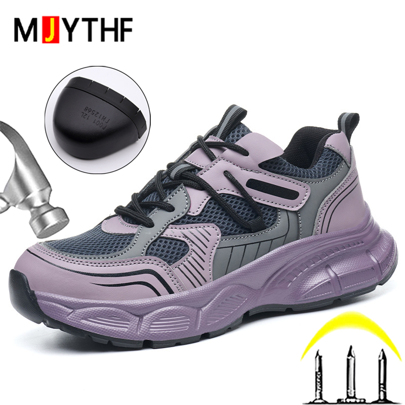 安全靴女性用ワークスニーカースチールトゥシューズ軽量快適ワー - Sneaker Care のレビューと価格