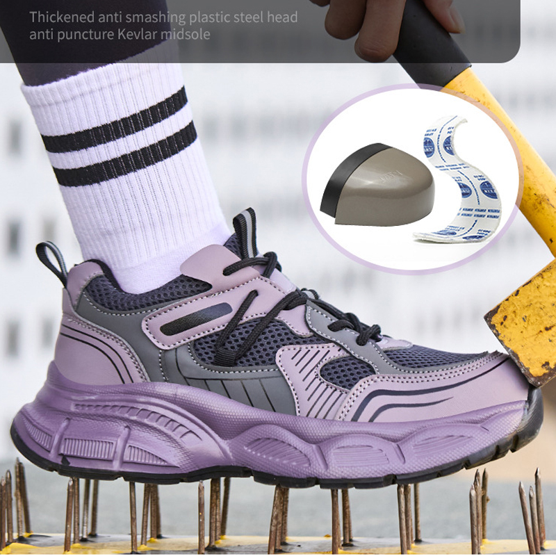 安全靴女性用ワークスニーカースチールトゥシューズ軽量快適ワー - Sneaker Care のレビューと価格