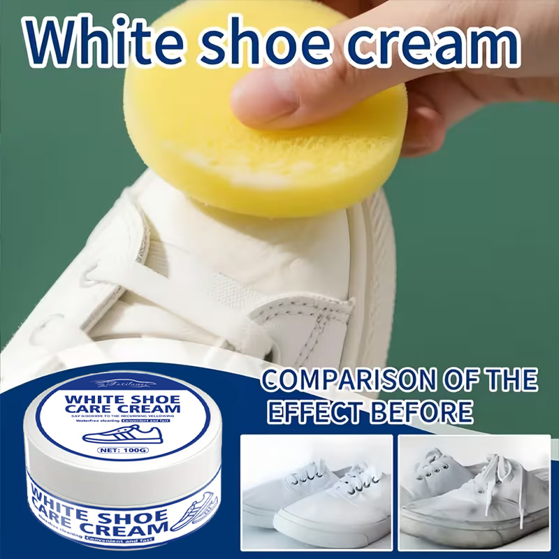 ホワイトスニーカーケアクリーム（スポンジ付き）：黄ばみを除去 - Sneaker Care Whitener のレビューと価格