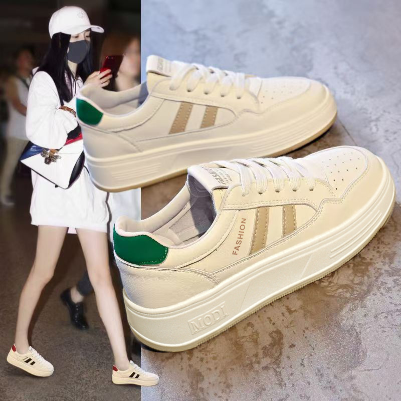 レディーススポーツ身長アップスニーカー送料無料軽量通気性ホワ - White Sneaker Care Kit のレビューと価格